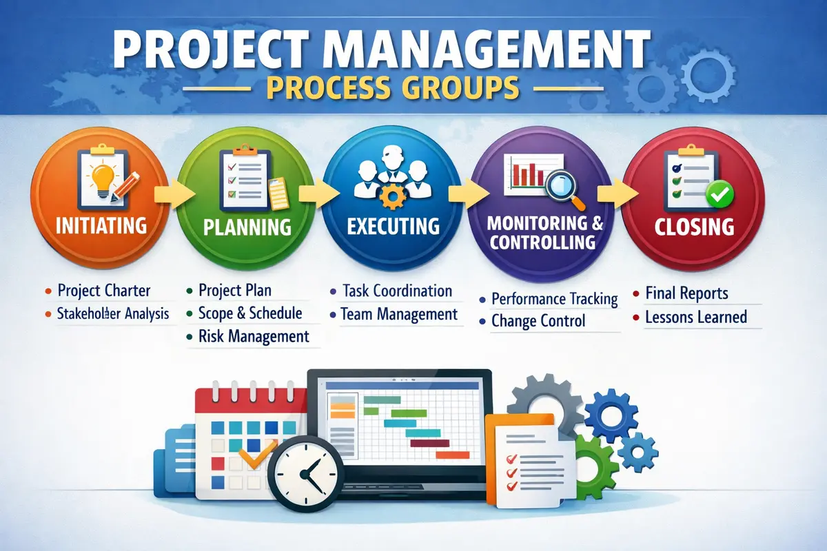 Project Management Process Groups : guide complet des 5 groupes PMI pour maîtriser vos projets en 2026